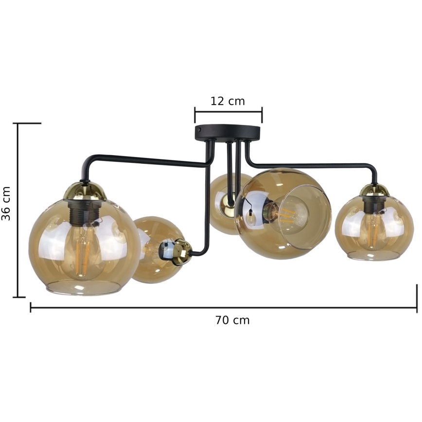 Lampadario a plafone MONDE GOLD 5xE27/60W/230V