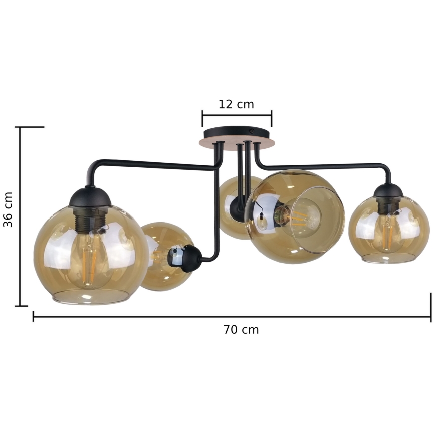 Lampadario a plafone MONDE WOOD 5xE27/60W/230V