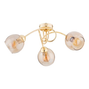 Lampadario a plafone SEYLA 3xE27/60W/230V oro/beige