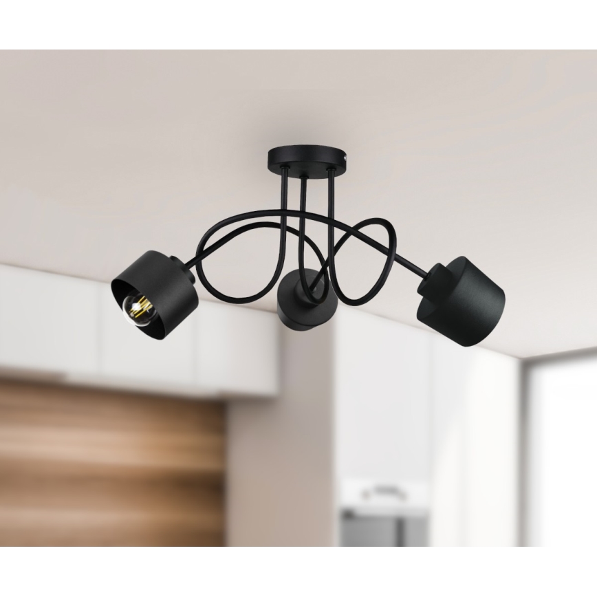 Lampadario a plafone SIMPLY BLACK 3xE27/60W/230V