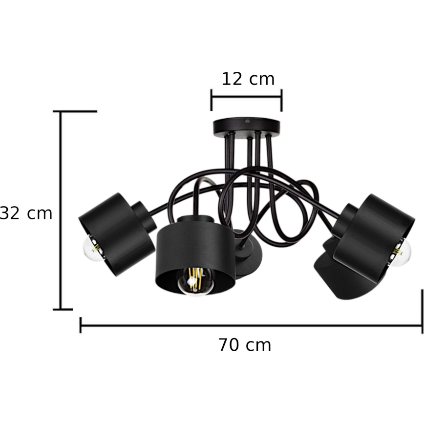 Lampadario a plafone SIMPLY BLACK 5xE27/60W/230V