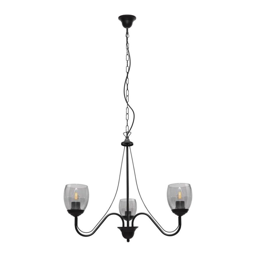 Lampadario a sospensione con catena ALLENA 3xE27/60W/230V