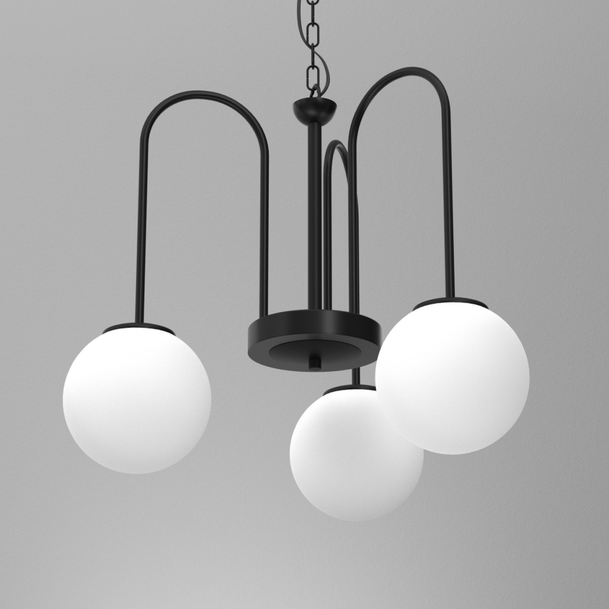 Lampadario a sospensione con catena CAMBRIDGE 3xE14/60W/230V nero