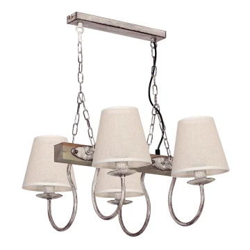 Lampadario a sospensione con catena CARIN 4xE14/60W/230V chiaro