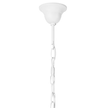 Lampadario a sospensione con catena DONATO 6xE14/40W/230V bianco