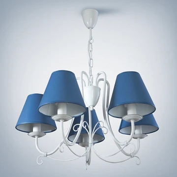 Lampadario a sospensione con catena LILLIAN 5xE14/40W/230V blu scuro