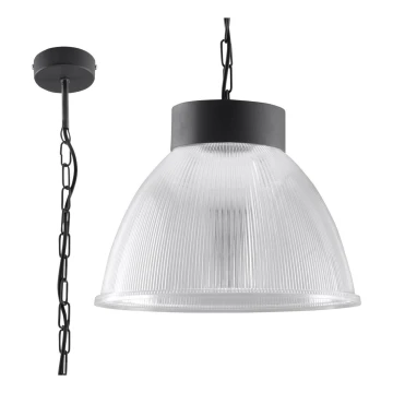 Lampadario a sospensione con catena LOFT 1xE27/60W/230V limpido/grafite