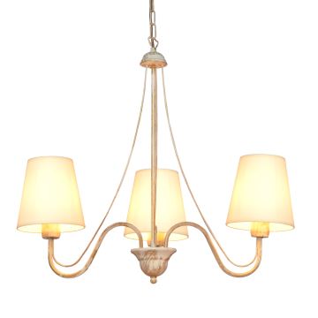 Lampadario a sospensione con catena MALBO 3xE27/60W/230V beige