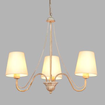 Lampadario a sospensione con catena MALBO 3xE27/60W/230V beige