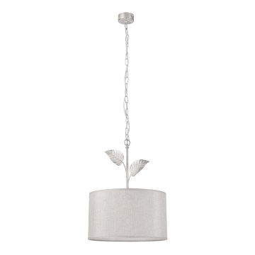 Lampadario a sospensione con catena NOEMI 1xE27/60W/230V diametro 35 cm argento