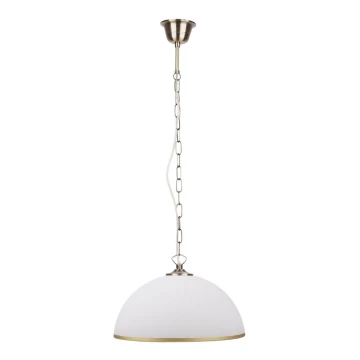 Lampadario a sospensione con catena SUGAR 1xE27/60W/230V bianco/oro