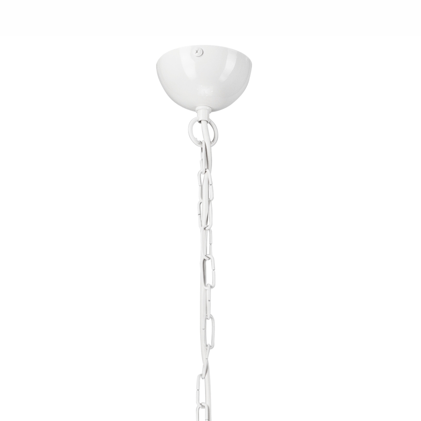 Lampadario a sospensione con catena TIFFANY 10xE27/60W/230V bianco