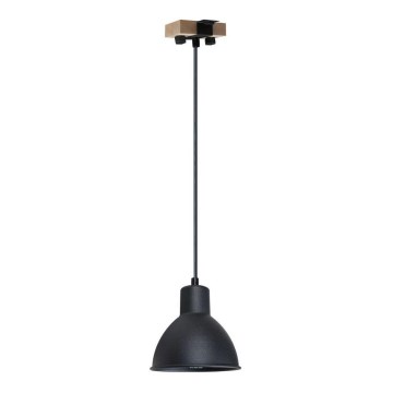 Lampadario a sospensione con filo 1xE27/40W/230V faggio/nero