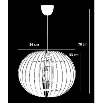 Lampadario a sospensione con filo 1xE27/60W/230V bianco diametro 36 cm