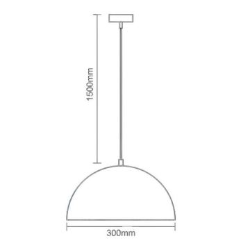 Lampadario a sospensione con filo 1xE27/60W/230V diametro 30 cm bianco
