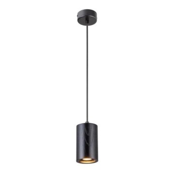 Lampadario a sospensione con filo 1xGU10/10W/230V cenere/legno solido nero