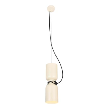 Lampadario a sospensione con filo ABEL 2xE27/11W/230V diametro 13 cm color crema