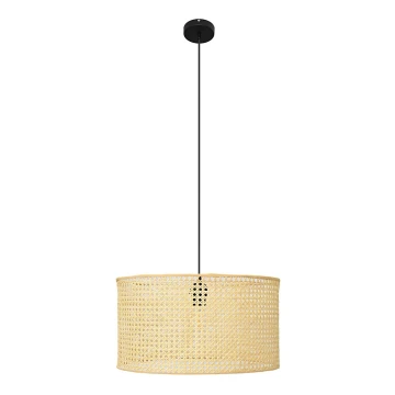 Lampadario a sospensione con filo ALBA 1xE27/60W/230V diametro 45 cm rattan/nero