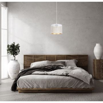 Lampadario a sospensione con filo ALDO 1xE27/60W/230V diametro 20 cm bianco