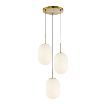 Lampadario a sospensione con filo ALIAS 3xE14/40W/230V oro