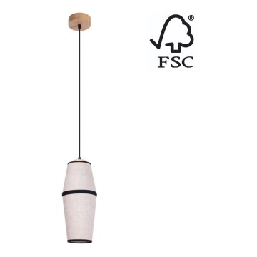 Lampadario a sospensione con filo AMIGO 1xE27/25W/230V quercia – FSC certificato