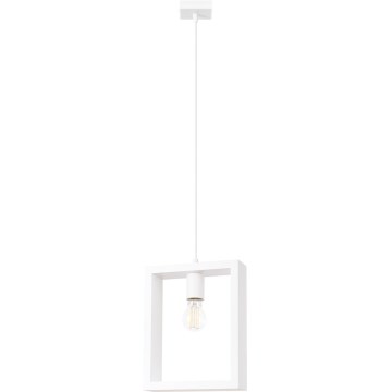 Lampadario a sospensione con filo ARIES 1xE27/15W/230V bianco