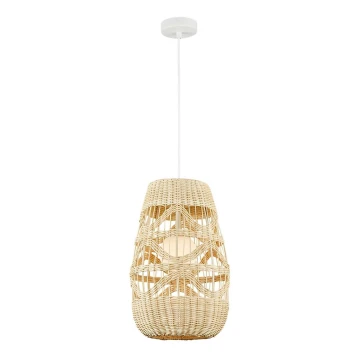 Lampadario a sospensione con filo ARONA 1xG9/9W/230V diametro 25 cm rattan/beige