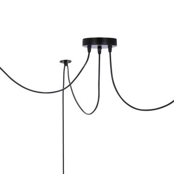 Lampadario a sospensione con filo ASSAM 3xE27/60W/230V nero