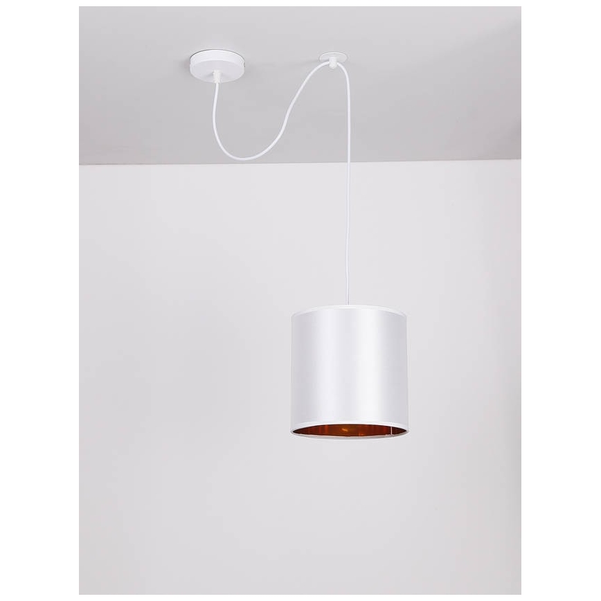 Lampadario a sospensione con filo ATLANTA 1xE27/40W/230V bianco