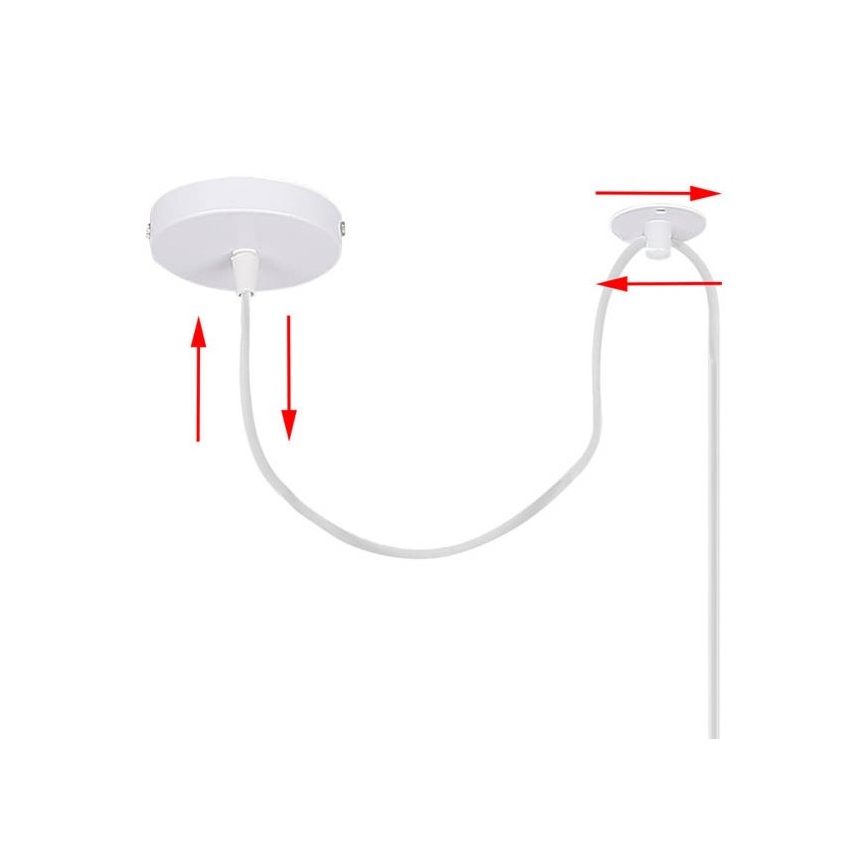 Lampadario a sospensione con filo ATLANTA 1xE27/40W/230V bianco