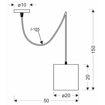 Lampadario a sospensione con filo ATLANTA 1xE27/40W/230V bianco