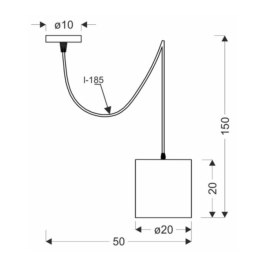 Lampadario a sospensione con filo ATLANTA 1xE27/40W/230V bianco