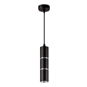 Lampadario a sospensione con filo BAMBOO 1xGU10/10W/230V nero