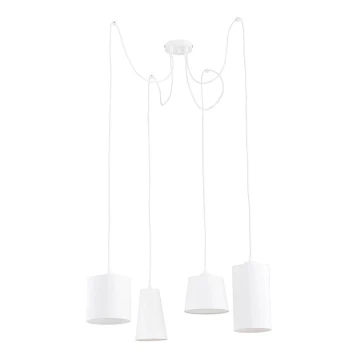 Lampadario a sospensione con filo BEN WHITE 4xE27/60W/230V