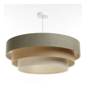 Lampadario a sospensione con filo BOHO TRINITI 1xE27/60W/230V grigio/beige/color crema