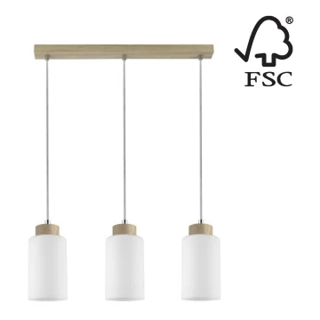 Lampadario a sospensione con filo BOSCO 3xE27/60W/230V - certificato FSC