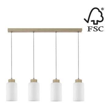 Lampadario a sospensione con filo BOSCO 4xE27/60W/230V - certificato FSC