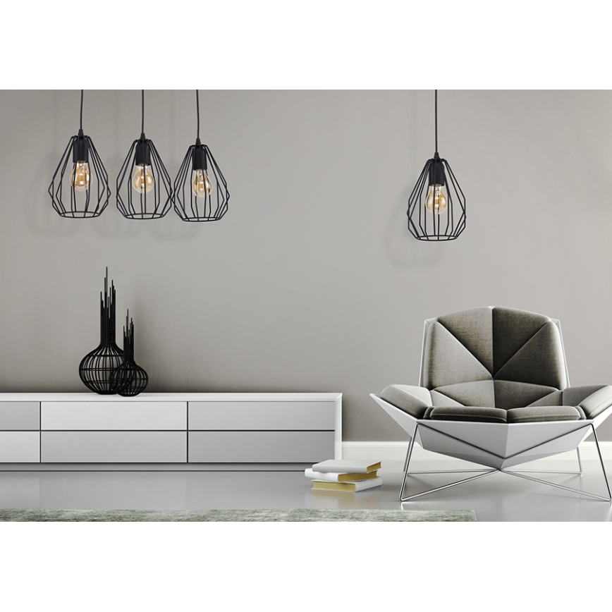 Lampadario a sospensione con filo BRYLANT BLACK 1xE27/60W/230V