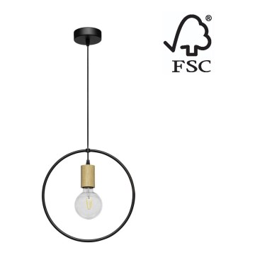 Lampadario a sospensione con filo CARSTEN 1xE27/60W/230V quercia opaco- certificato FSC