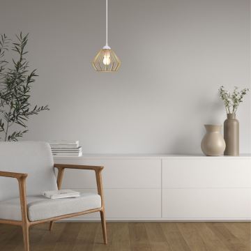 Lampadario a sospensione con filo CEED GOLD 1xE27/60W/230V diametro 17,5 cm bianco/oro