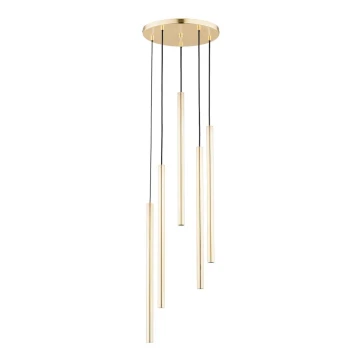 Lampadario a sospensione con filo COLLET 5xG9/40W/230V diametro 30 cm oro