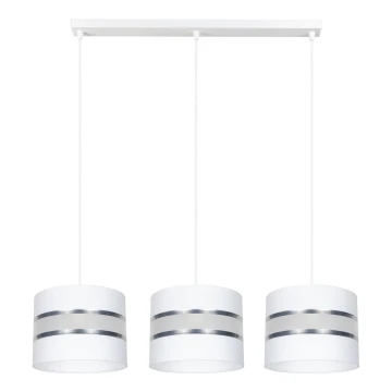 Lampadario a sospensione con filo CORAL 3xE27/60W/230V bianco