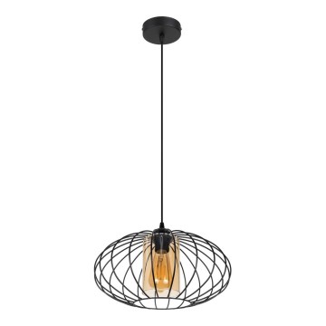 Lampadario a sospensione con filo CORRINI 1xE27/60W/230V diametro 34 cm nero/beige