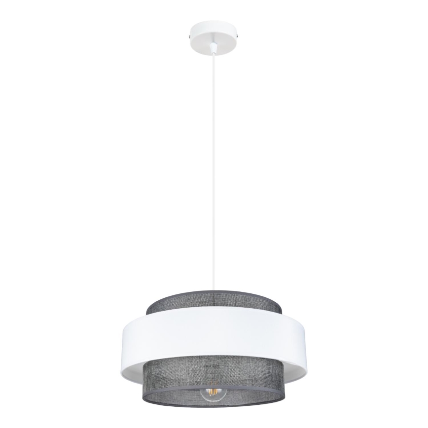 Lampadario a sospensione con filo CORSA 1xE27/60W/230V bianco/grigio