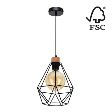 Lampadario a sospensione con filo DIAMENT 1xE27/60W/230V quercia – FSC certificato