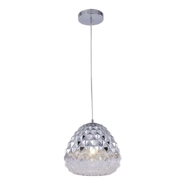 Lampadario a sospensione con filo DIAMOND 1xE27/11W/230V argento