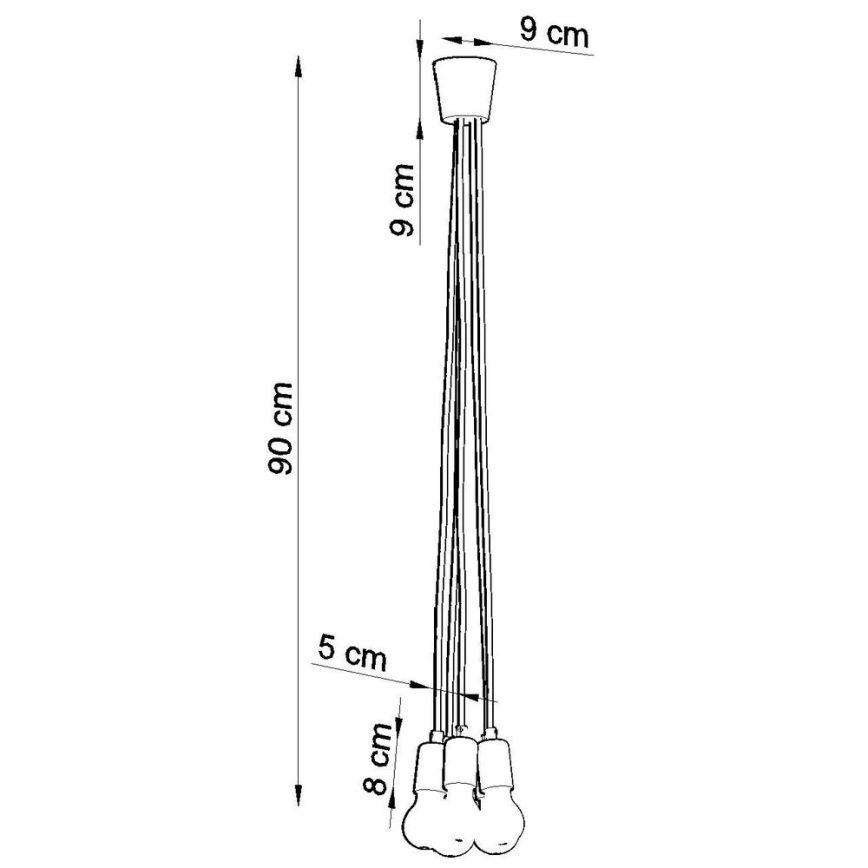 Lampadario a sospensione con filo DIEGO 5xE27/60W/230V