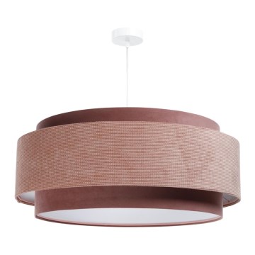 Lampadario a sospensione con filo DOBLO 1xE27/60W/230V diametro 60 cm rosa/bianco