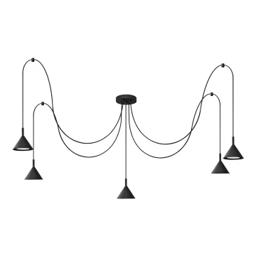 Lampadario a sospensione con filo ETNA 5xGX53/15W/230V nero