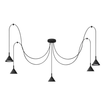 Lampadario a sospensione con filo ETNA LONG 5xGX53/15W/230V nero